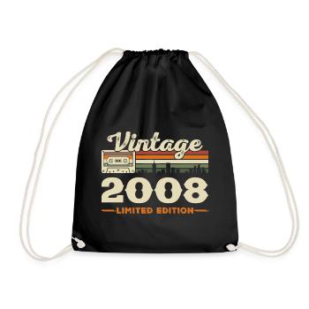 2008 Vintage Rétro Cadeau d’anniversaire - Sac de sport léger - noir - Devant
