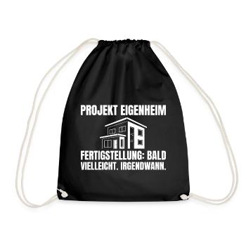 House Building Project Own Home Humor Builder - Drawstring Bag - black - Front