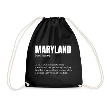 Maryland Flag Kraftmotiv - Turnbeutel - Schwarz - Vorne