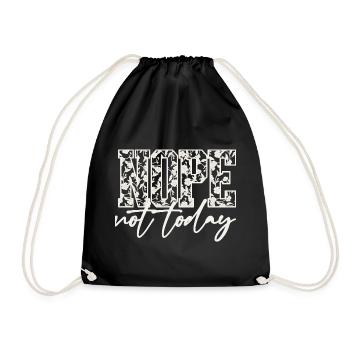 Chemise « Pas aujourd’hui » – T-shirt introverti drôle - Sac de sport léger - noir - Devant