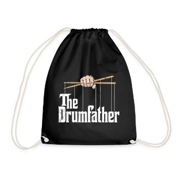 The DrumFather, design for drummers and music bands - Drawstring Bag - black - Front