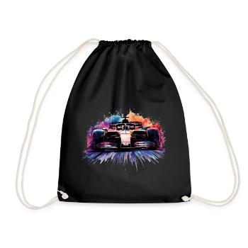 F1 Formula  One Racing Car Painting Print - Drawstring Bag - black - Front