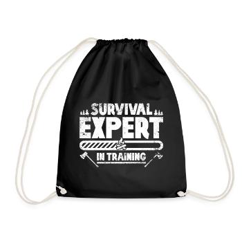 Bushcraft Survival Expert in Training - Drawstring Bag - black - Front
