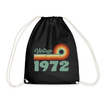 Vintage 1972 Birthday Mountain Retro 1972 - Turnbeutel - Schwarz - Vorne