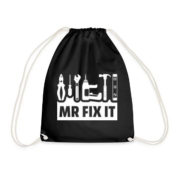 MrFixIt Toolkit Silhouette - Drawstring Bag - black - Front