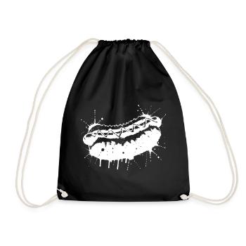 Hot Dog Ink Splash & Splash White - Drawstring Bag - black - Front