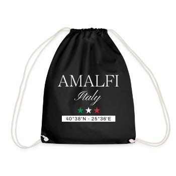 Amalfi Italien Souvenir – Reise minimalistisch - Turnbeutel - Schwarz - Vorne