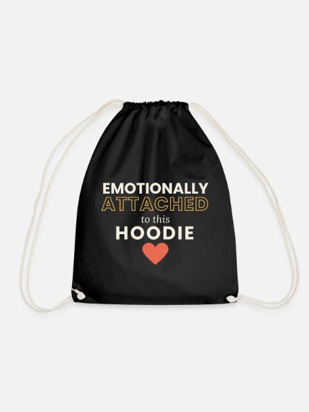 Emotional an diesen Hoodie gebunden - Turnbeutel - Schwarz