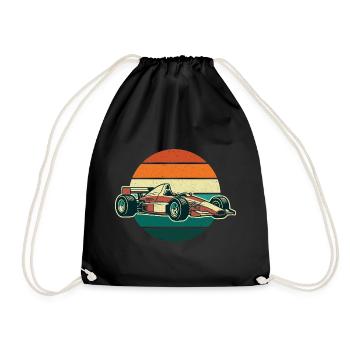 Retro Offenwagen-Rennwagen – Oldtimer-Motorsport - Turnbeutel - Schwarz - Vorne