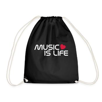 music is life heart FR - Sac de sport léger - noir - Devant