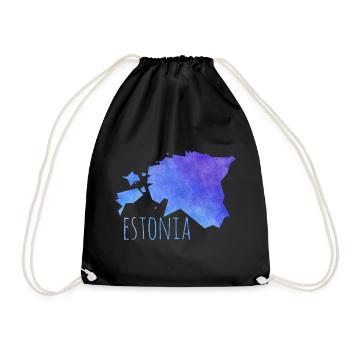 estonia - Drawstring Bag - black - Front