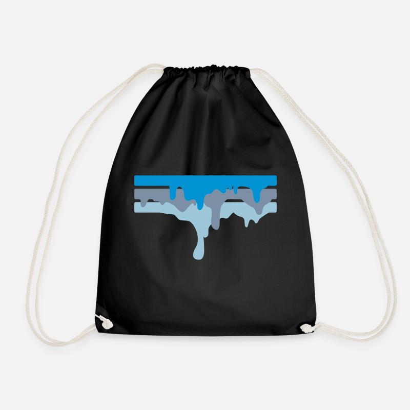 100% Graffiti Color DRIPS - Drawstring Bag - black