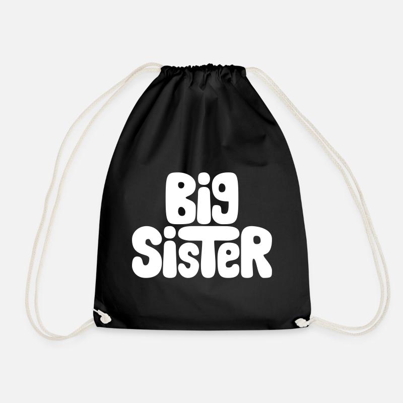 Big sister - Drawstring Bag - black