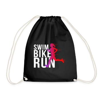 Triathlon - Swim Bike Run Frau - Turnbeutel - Schwarz - Vorne