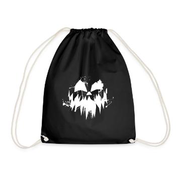 Visage citrouille blanc Halloween - Sac de sport léger - noir - Devant