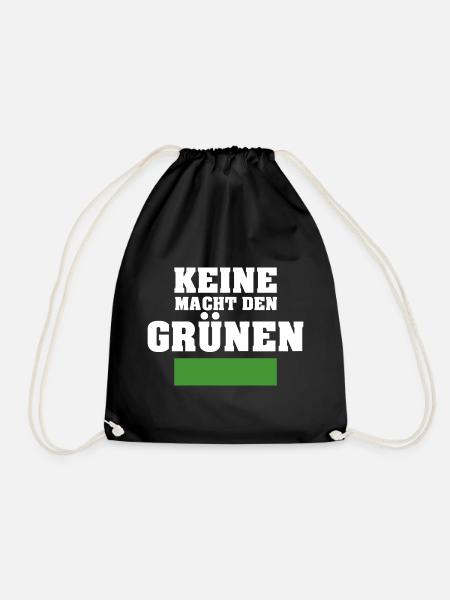 Anti Grüne Gegen die Grünen Keine Macht den Grünen - Turnbeutel - Schwarz