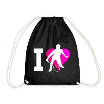 Men's Badminton Badminton Badminton Player Badminton - Drawstring Bag - black - Front