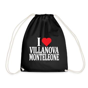 t-shirt Io amo Villanova Monteleone Sardinia - Drawstring Bag - black - Front