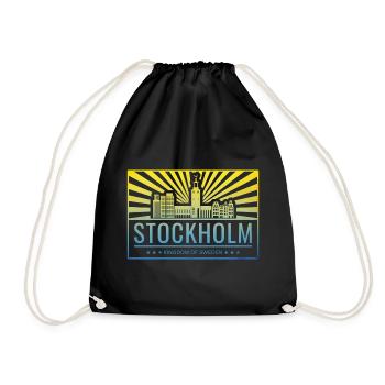 Royaume de Suède de la Skyline de Stockholm - Sac de sport léger - noir - Devant