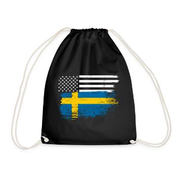 Flag Fusion: US Nordic Brush - Drawstring Bag - black - Front