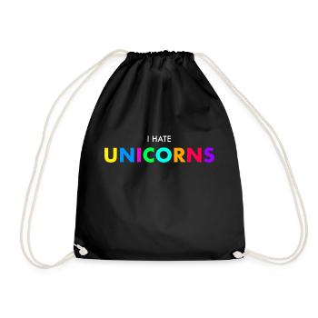 I hate unicorns - Drawstring Bag - black - Front