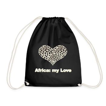 Leopardenmuster Herzmotiv , my love, afrikanische - Turnbeutel - Schwarz - Vorne