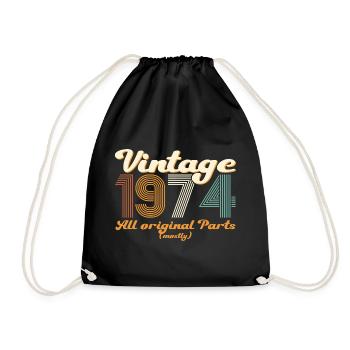 Original vintage 1974 cadeau de 48ème anniversaire - Sac de sport léger - noir - Devant