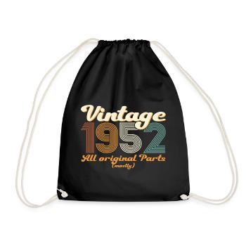 Original vintage 1952 70th birthday gift - Drawstring Bag - black - Front