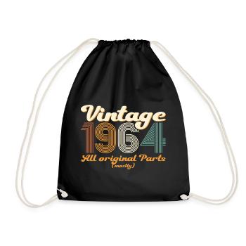 Cadeau original vintage 1964 58ème anniversaire - Sac de sport léger - noir - Devant