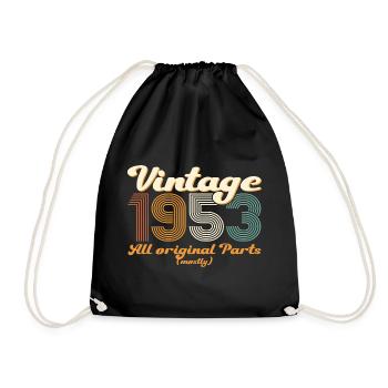 Original vintage 1953 69th birthday gift - Drawstring Bag - black - Front