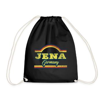 Jena Deutschland Stadt Schrift Vintage Retro - Turnbeutel - Schwarz - Vorne
