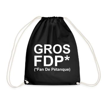 Gros FDP (Fan de Pétanque) - Sac de sport léger - noir - Devant