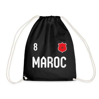 Teeshirt Maroc avec le numéro 8 - Sac de sport léger - noir - Devant