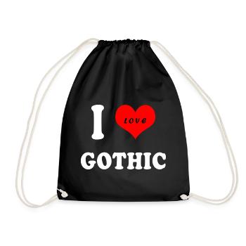 I Love Gothic - Drawstring Bag - black - Front