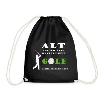 Golfspieler Golf Sport Alter altern junggeblieben - Turnbeutel - Schwarz - Vorne