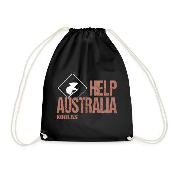 HELP AUSTRALIA KOALAS - Drawstring Bag - black - Front