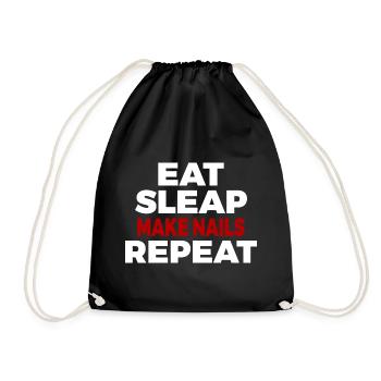 Manger Sleap Faire des ongles Répéter Nail Salon Nails - Sac de sport léger - noir - Devant