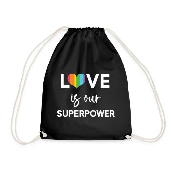 Pride Month - LGBTQ+ Love is Our Superpower - Drawstring Bag - black - Front