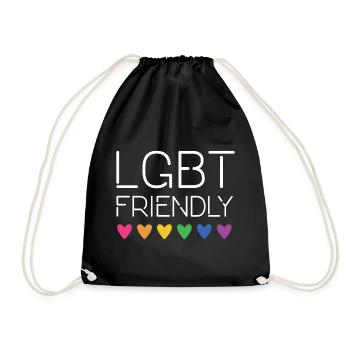 LGBT-freundlich - Turnbeutel - Schwarz - Vorne