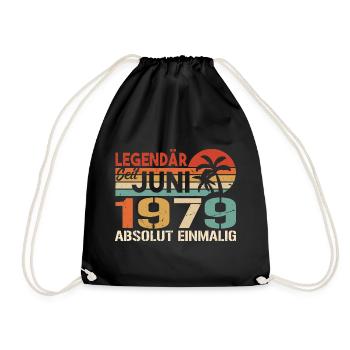 Legendär seit Juni 1979 - Geburtstag 1979 - Turnbeutel - Schwarz - Vorne