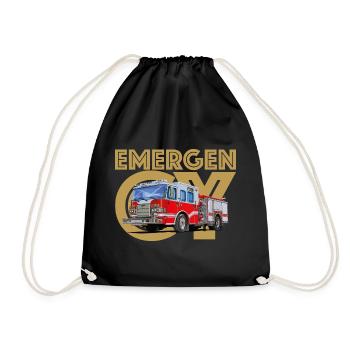 Feuerwehr Notruf - Turnbeutel - Schwarz - Vorne