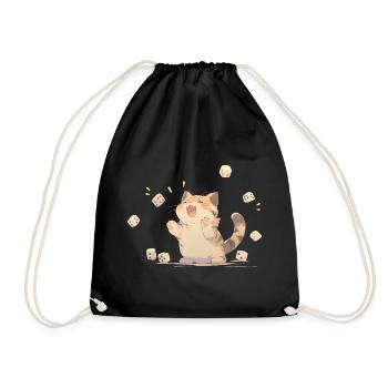 Cute cat playing with cubes 4x4 - Drawstring Bag - black - Front