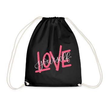 LOVE yourself - Drawstring Bag - black - Front