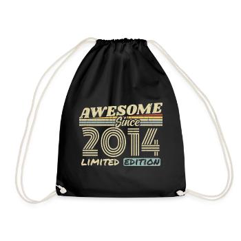 Vintage 2014 Rétro - Cadeau D’anniversaire 2014 - Sac de sport léger - noir - Devant
