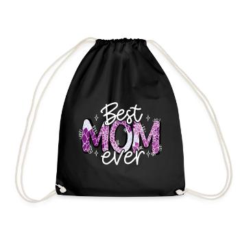 La meilleure maman de tous les temps fleurs fête des mères lettrage amour maman - Sac de sport léger - noir - Devant