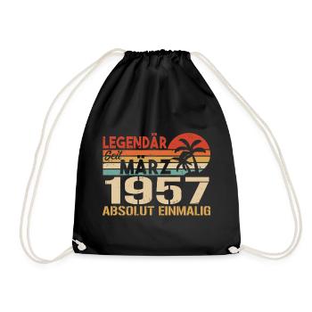 Legendary since March 1957 - absolutely unique - Drawstring Bag - black - Front