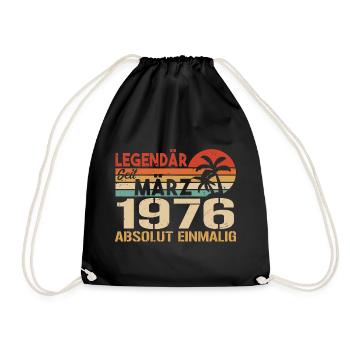 Legendary since March 1976 - absolutely unique - Drawstring Bag - black - Front