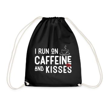 Je cours avec de la caféine et des bisous - Sac de sport léger - noir - Devant