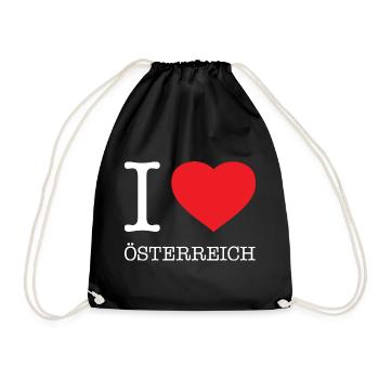 I LOVE ÖSTERREICH Austria - Turnbeutel - Schwarz - Vorne