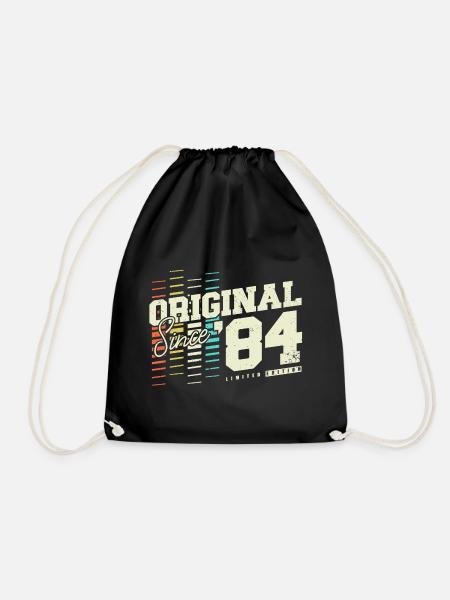 1984 Jahrgang geboren Vintage Retro Geburtstag - Turnbeutel - Schwarz